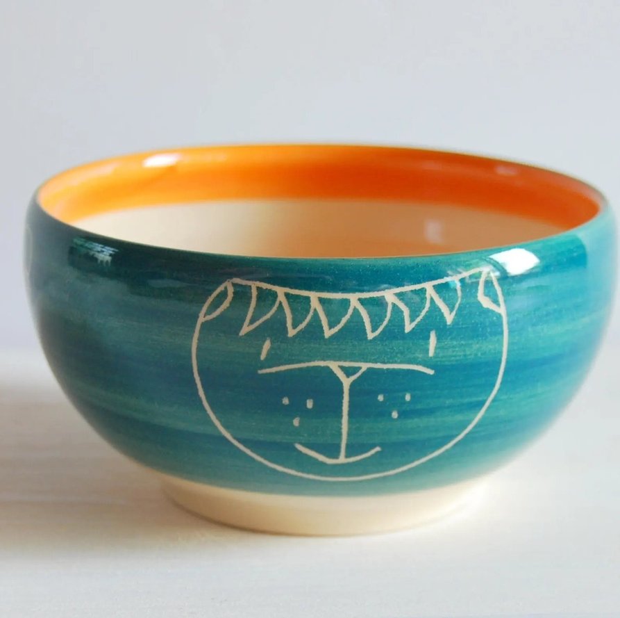 Happy Blue Cat Bowl